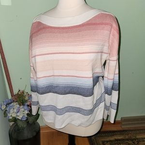 NWT John Paul Richard Cotton Long Sleeve Striped Sweater XXL